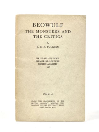Item #1477 Beowulf: The Monsters and the Critics. Tolkien, ohn, onald, euel