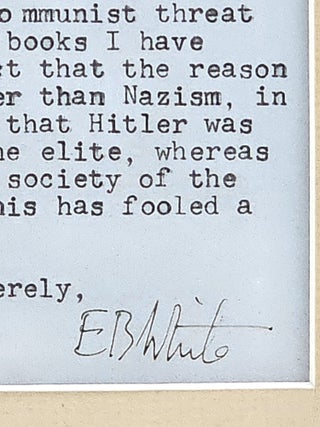 Item #1524 Typed Letter, Signed, Discussing Communism in 1965. White, lwyn, rooks