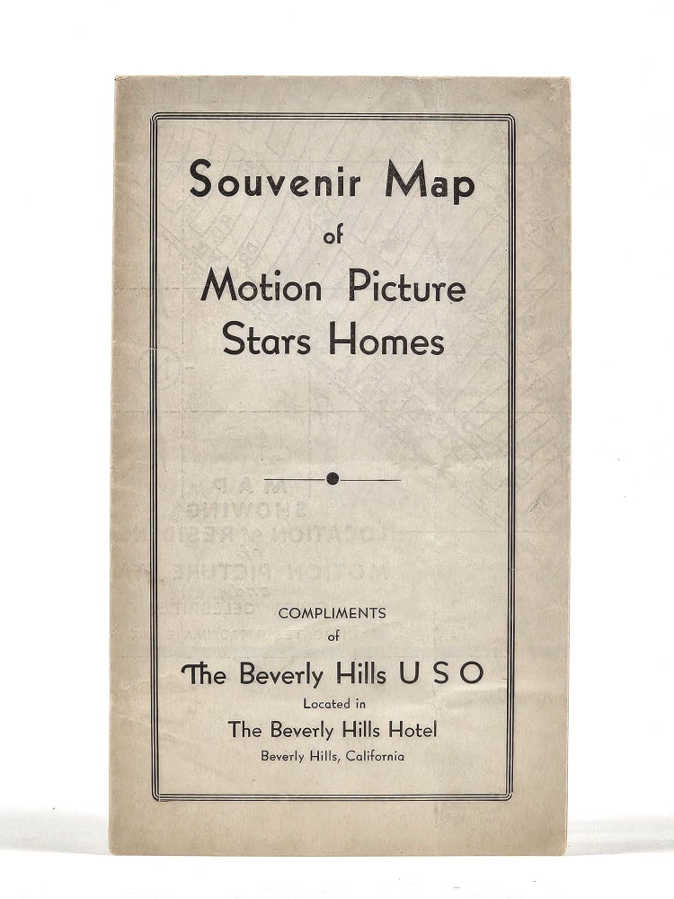 Item #1526 Souvenir Map of Prominent Motion Picture Stars Homes. USO of Beverly Hills.