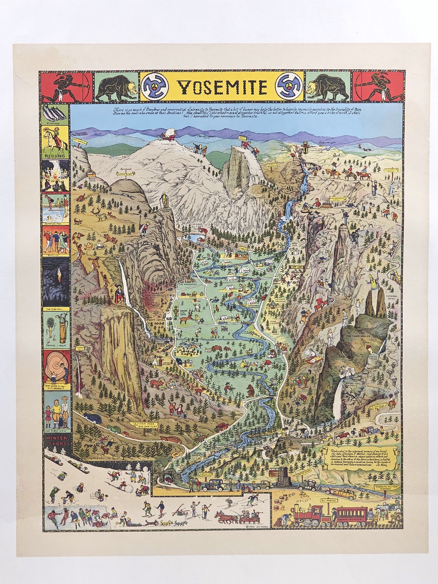 Yosemite Pictorial Map | Jo Mora