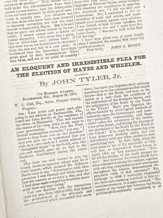 Letters of Col. Mosby and John Tyler, Jr.