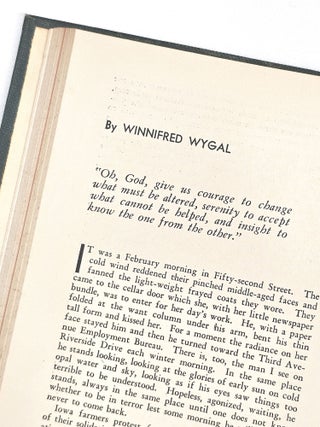 Item #1589 The Serenity Prayer [in] The Womans Press, March, 1933. Winnifred Wygal, quoting...