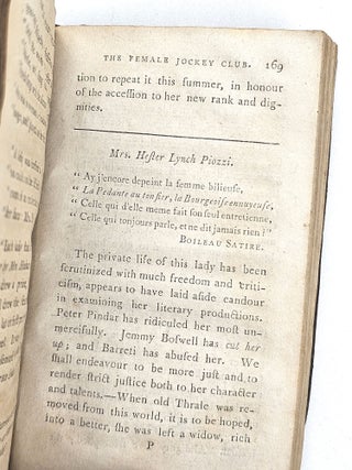 The Female Jockey Club, or, A Sketch of the Manners of the Age