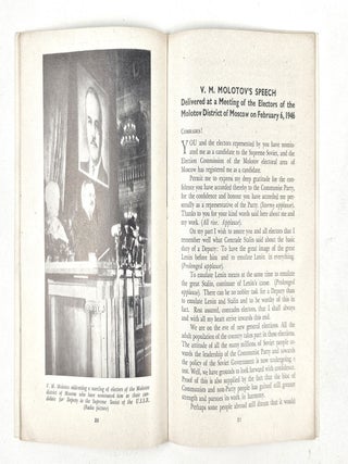 Speeches by J. V. Stalin and V. M. Molotov delivered at Election Meetings in Moscow in February, 1946