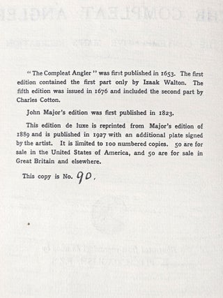 The Compleat Angler: or, The Contemplative Man's Recreation