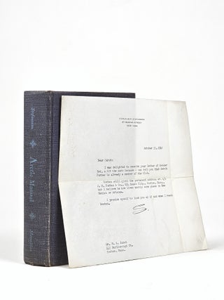Item #1655 Arctic Manual (with signed letter laid in). Vilhjalmur Stefansson
