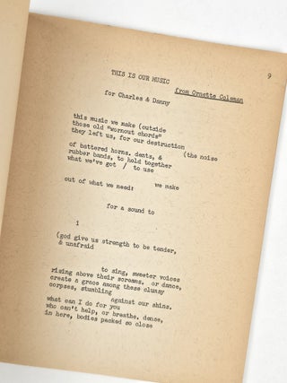 This is Our Music: poems "for the new music & the new musicians"