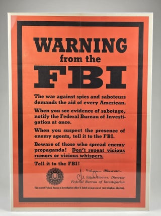Warning from the FBI (OWI Poster No. 74)