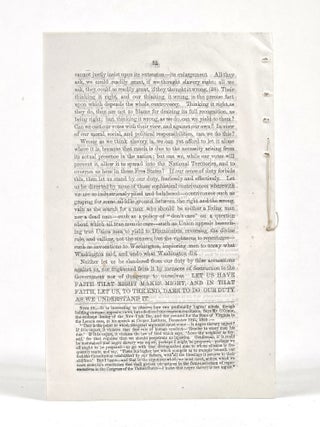 The Address of the Hon. Abraham Lincoln, in Vindication of the Policy of the Framers and the Principles of the Republican Party, Delivered at Cooper Institute, February 27th, 1860, Issued by the Young Men's Republican Union, (659 Broadway, New-York,) with Notes by Charles C. Nott & Cephas Brainerd, Members of the Board of Control