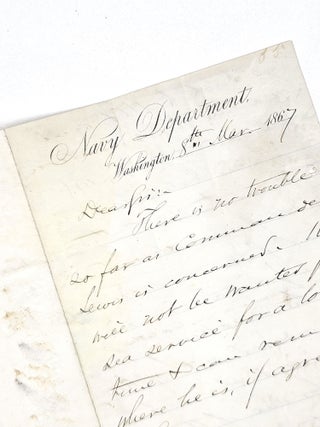 Item #1761 Autograph Letter to U. S. Naval Academy Superintendent, Admiral David Dixon Porter....