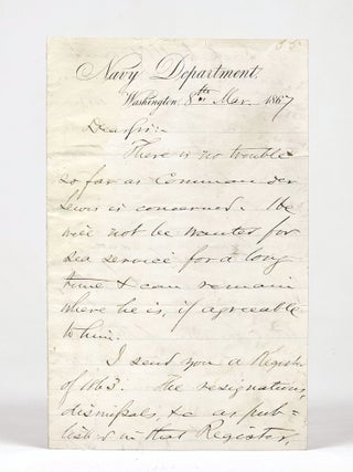 Autograph Letter to U. S. Naval Academy Superintendent, Admiral David Dixon Porter