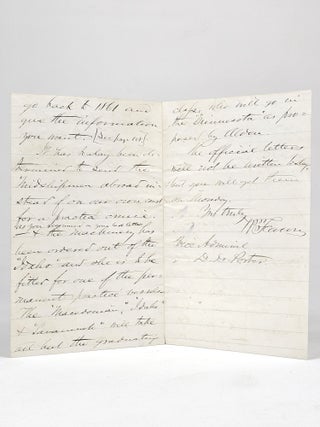 Autograph Letter to U. S. Naval Academy Superintendent, Admiral David Dixon Porter