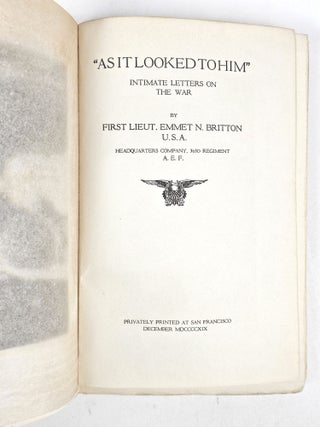 "As it Looked to Him": Intimate Letters on the War