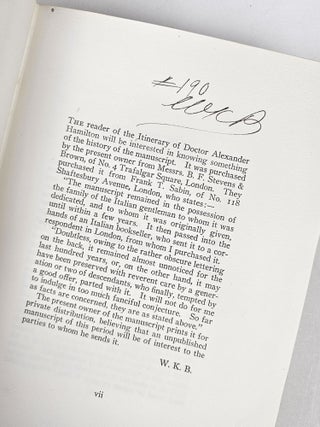 Hamilton's Itinerarium, Being a Narrative of a Journey from Annapolis, Maryland through Delaware, Pennsylvania, New York, New Jersey, Connecticut, Rhode Island, Massachusetts and New Hampshire from May to September, 1744