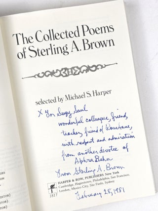 The Collected Poems of Sterling A. Brown (Signed by Brown)