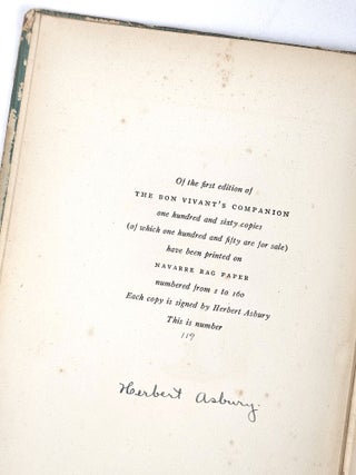 The Bon Vivant's Companion...or...How to Mix Drinks (Signed by Asbury)