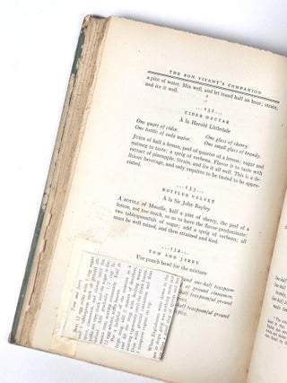 The Bon Vivant's Companion...or...How to Mix Drinks (Signed by Asbury)