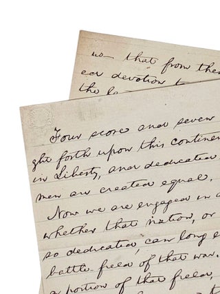 Item #1918 Gettysburg Address. Abraham Lincoln