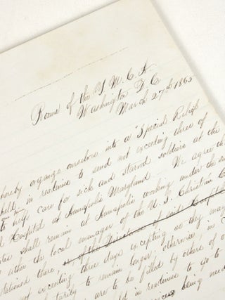 Item #1986 Handwritten Charter Forming a 'Special Relief Corps' of YMCA Members to Help Care for...
