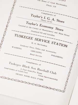 Souvenir Program, Annual Tennis Tournament, Southern Tennis Association: Open Sectional Championships Sanctioned by the American Tennis Association August 2, 3, 4, 5, 1933