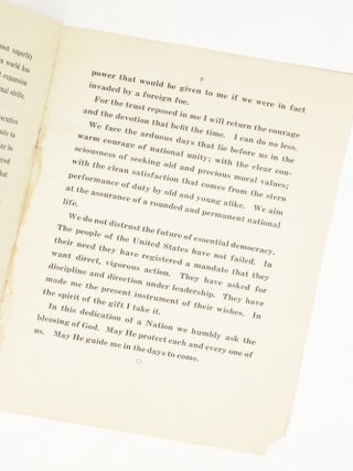 Inaugural Address of Franklin D. Roosevelt President of the United States Delivered at the Capitol Washington, D. C. March 4, 1933