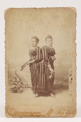 African American Conjoined Twins, Cabinet Card Photograph (Signed by both)