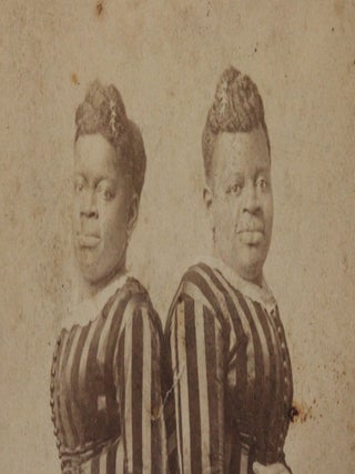 African American Conjoined Twins, Cabinet Card Photograph (Signed by both)