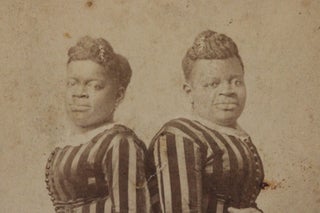 African American Conjoined Twins, Cabinet Card Photograph (Signed by both)
