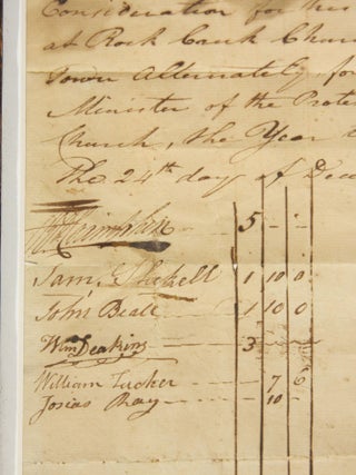 Manuscript Document to Engage the Services of Protestant Episcopal Minister Reverend John Stewart for the Year 1786