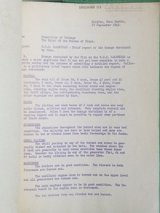 CONFIDENTIAL Log of Salvage Operations, U.S.S. Wakefield