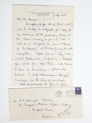 Holograph Letter, Signed Address Delivered Before the Graduating Class, United States Naval Academy, June 5, 1946, and Other Items Related to the Accelerated 1946 Graduation of the USNA Class of 1947