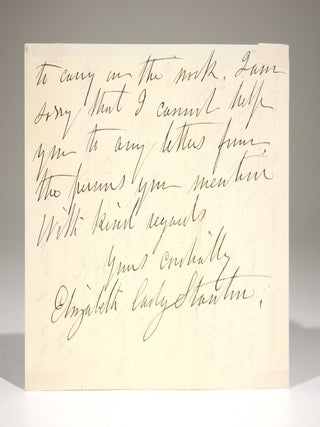 Autograph Letter to Dr. Charles E. Rice in Response to his Request for Letters
