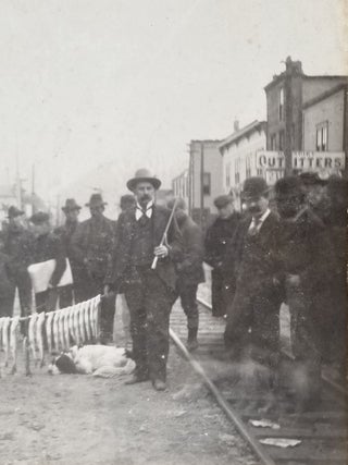 1899 Photograph of Trout Fishermen with their Catch in Downtown Skagway, Alaska