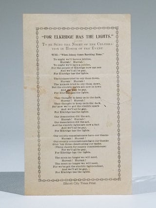 Item #720 "For Elkridge Has The Lights": To be Sung the Night of the Celebration in Honor of the...