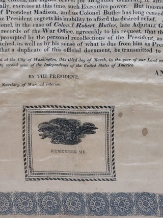Presidential Order Printed on Silk, 1837