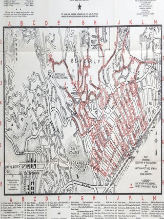 Souvenir Map and Guide to Starland Estates and Mansions...A Fascinating Trip Through Movieland