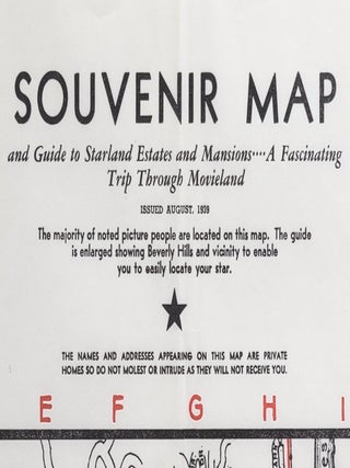 Souvenir Map and Guide to Starland Estates and Mansions...A Fascinating Trip Through Movieland