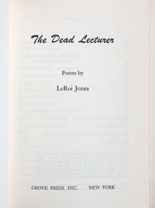 The Dead Lecturer: Poems