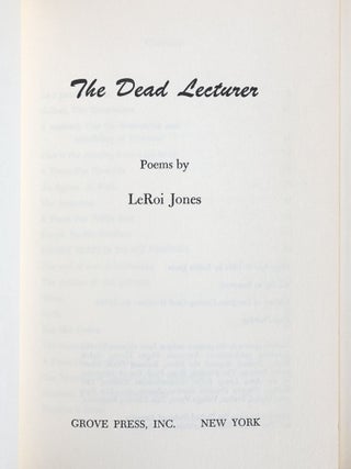 The Dead Lecturer: Poems