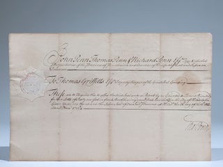 Manuscript Warrant, Signed, Requesting the Great Seal of the Province of Pennsylvania be Affixed to a Land Patent in Philadelphia