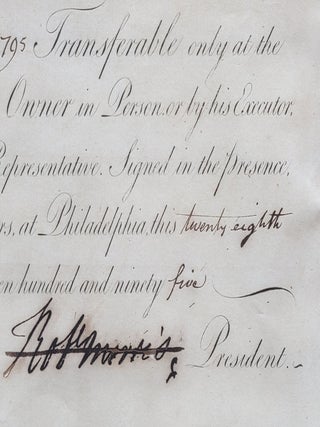 Signed Stock Certificate as President of the North American Land Company