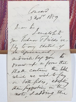 Item #835 Emerson's Works, with a holographic letter signed by Emerson tipped into Essays: First...