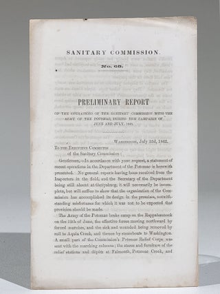 Item #836 Sanitary Commission No. 68. Preliminary Report of the Operations of the Sanitary...