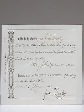 Civil War Draft Substitute Certificate, Navy