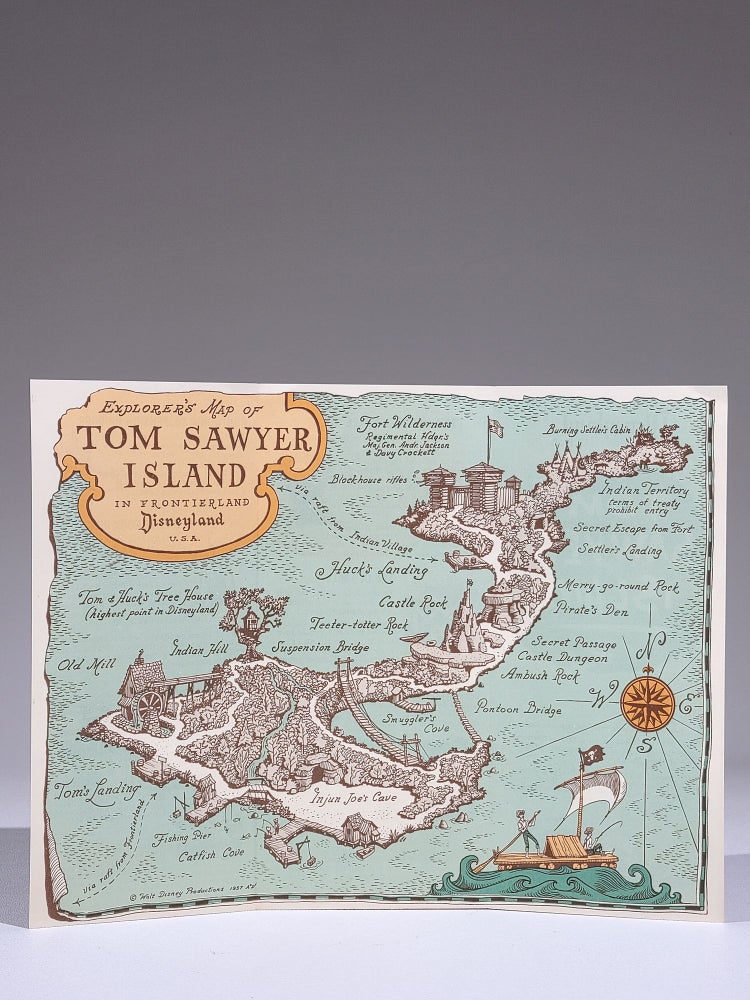 Item #871 Explorer's Map of Tom Sawyer Island in Frontierland, Disneyland, U.S.A. Disneyland.