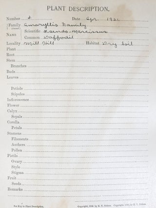 Herbarium and Plant Descriptions