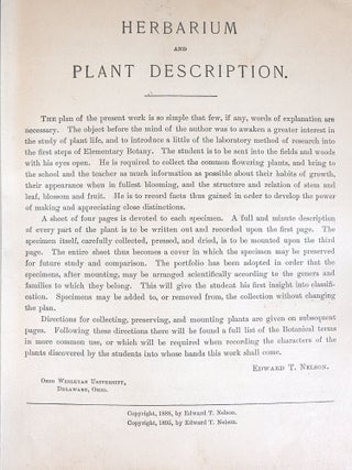 Herbarium and Plant Descriptions