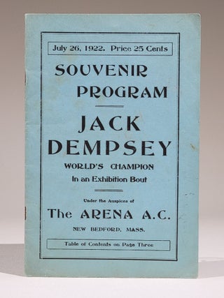 Item #891 Souvenir Program, Jack Dempsey vs. Jimmy Darcy, Exhibition Bout, July 26, 1922. Boxing