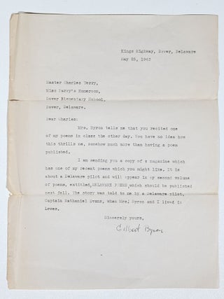 These Chesapeake Men (Signed), with Typed Letter Signed by Byron