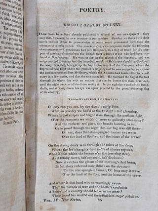 Defence of Fort McHenry, in The Analectic Magazine, November, 1814